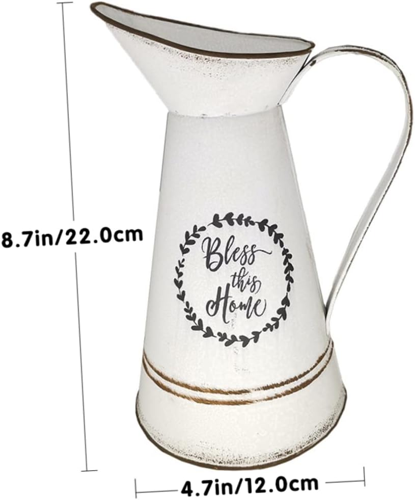 1pc Rustic Country Style Flowerpot for Home Decor Vintage White Duckbill Design