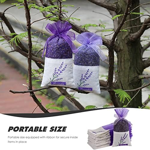 30 Pcs Lavender Sachet Bags Empty Mesh Drawstring Organza Cotton Ramie