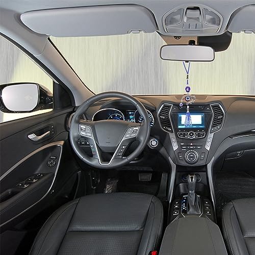 HOMSFOU Evil Eye Car Hanging Ornament Turkish Blue Pendant Decor for Rear View Mirror Window Door Balcony Red