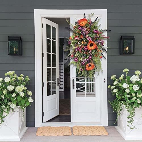 Ochine Spring Front Door Swag Purple Rustic Wreath 1