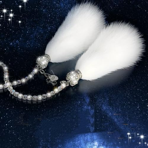 Bling Car Charm Cute Plush Fox Hanging Mirror Ornament