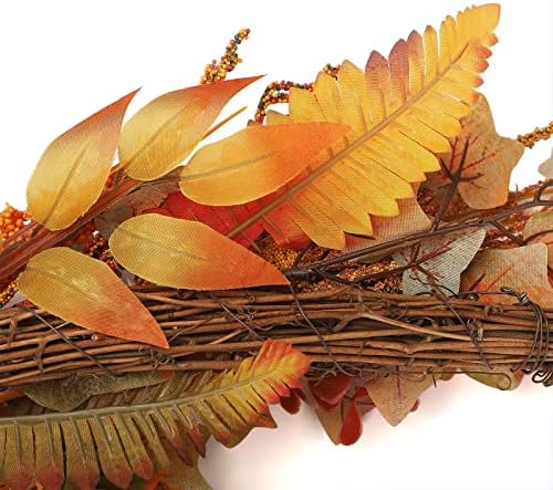 BEIJIALY 28in Autumn Fall Wreath with Bow