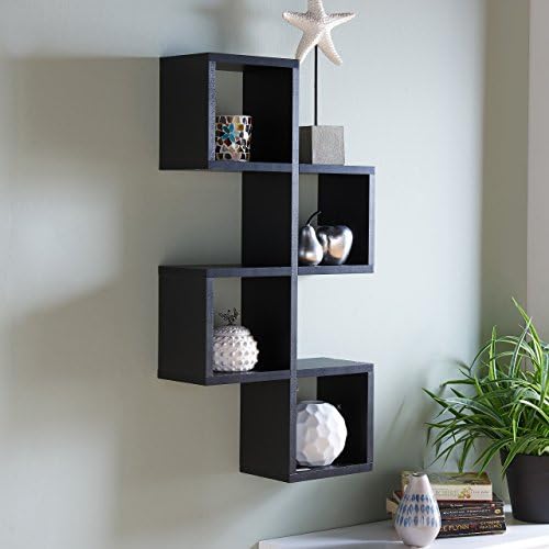 Danya B Cubby Chessboard Wall Shelf - Horizontal or Vertical Black