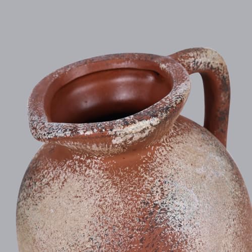 93in Rustic Terracotta Vase with Handle
