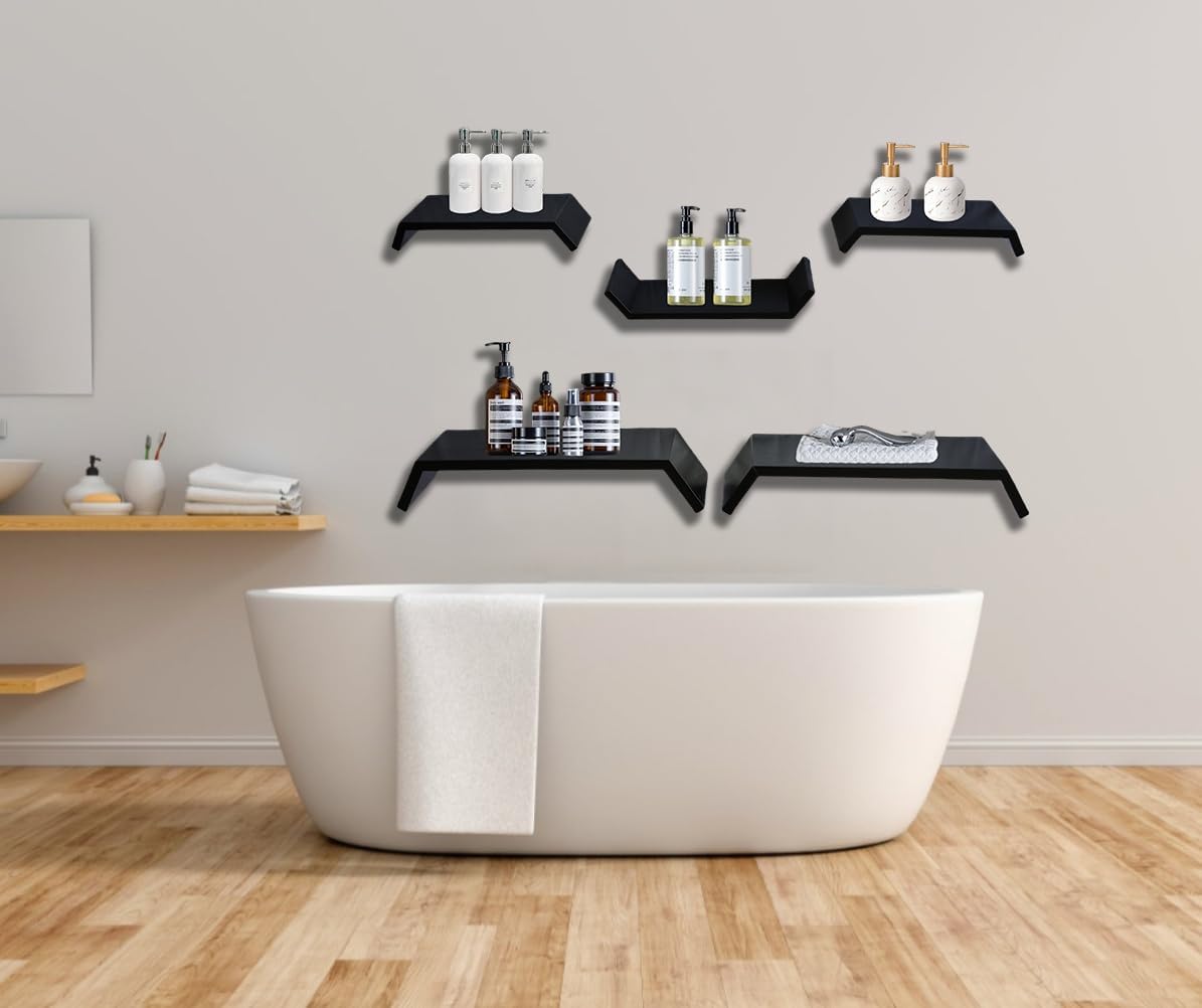 Black Floating Shelves for Wall Mounting