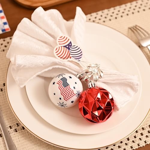 DecorbyHannah 4th of July Tree Decorations 40ct Assorted