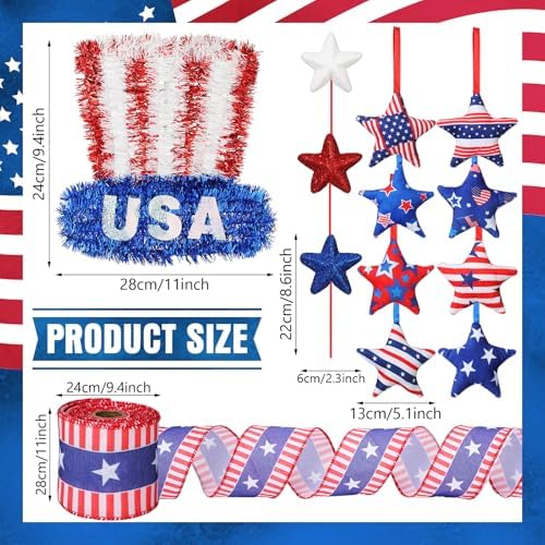 43 Pcs USA Hat Style Tree Decorations