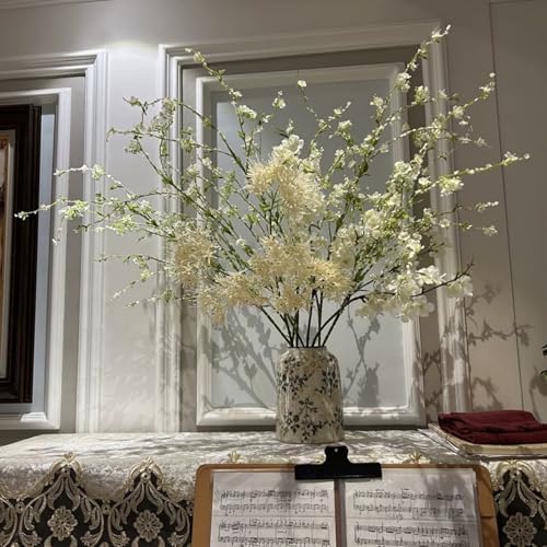 Green and Beige Vintage Ceramic Flower Vase 78 Inch