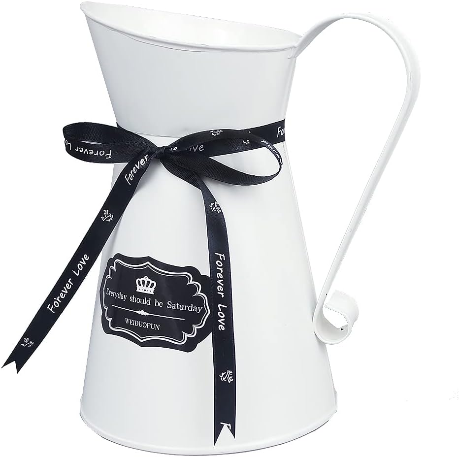 Watering Honey WEIDUOFUN 75 Inch Nordic Style Galvanized Metal Milk Jug Vase Decor