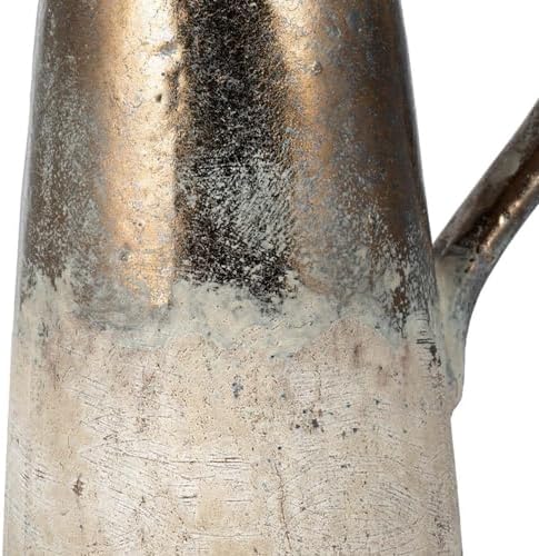 AB Home Farmhouse Pitcher Vase - Cream White and Gold