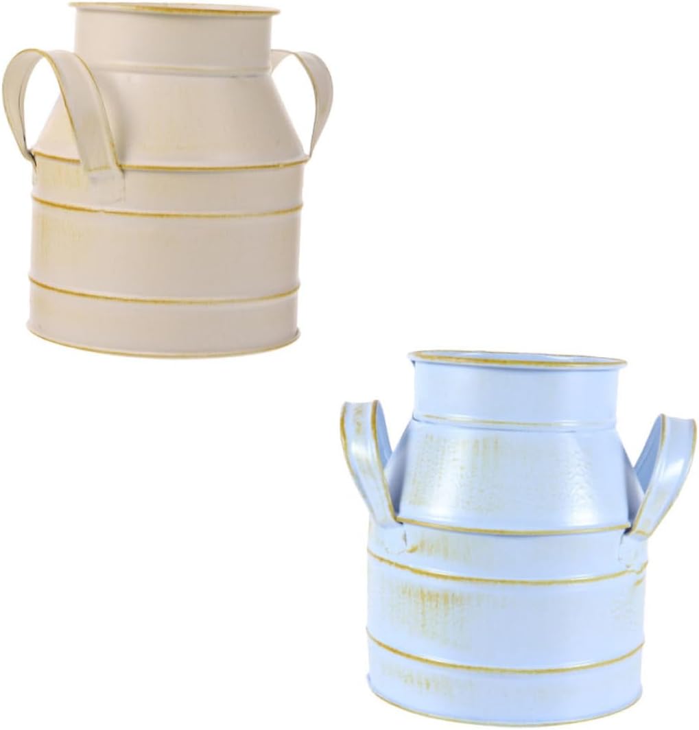 2pcs Decorative Flower Buckets Iron Art Vintage Home Decor Vase