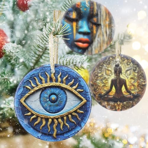 35 Inch Ceramic Greek Evil Eye Christmas Ornament