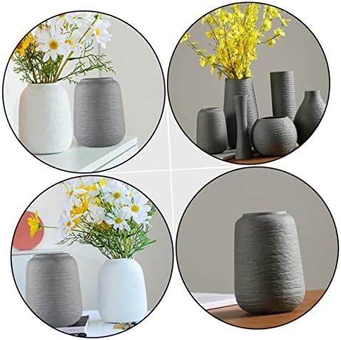Nordic Style Ribbed Ceramic Flower Vase for Modern Decor