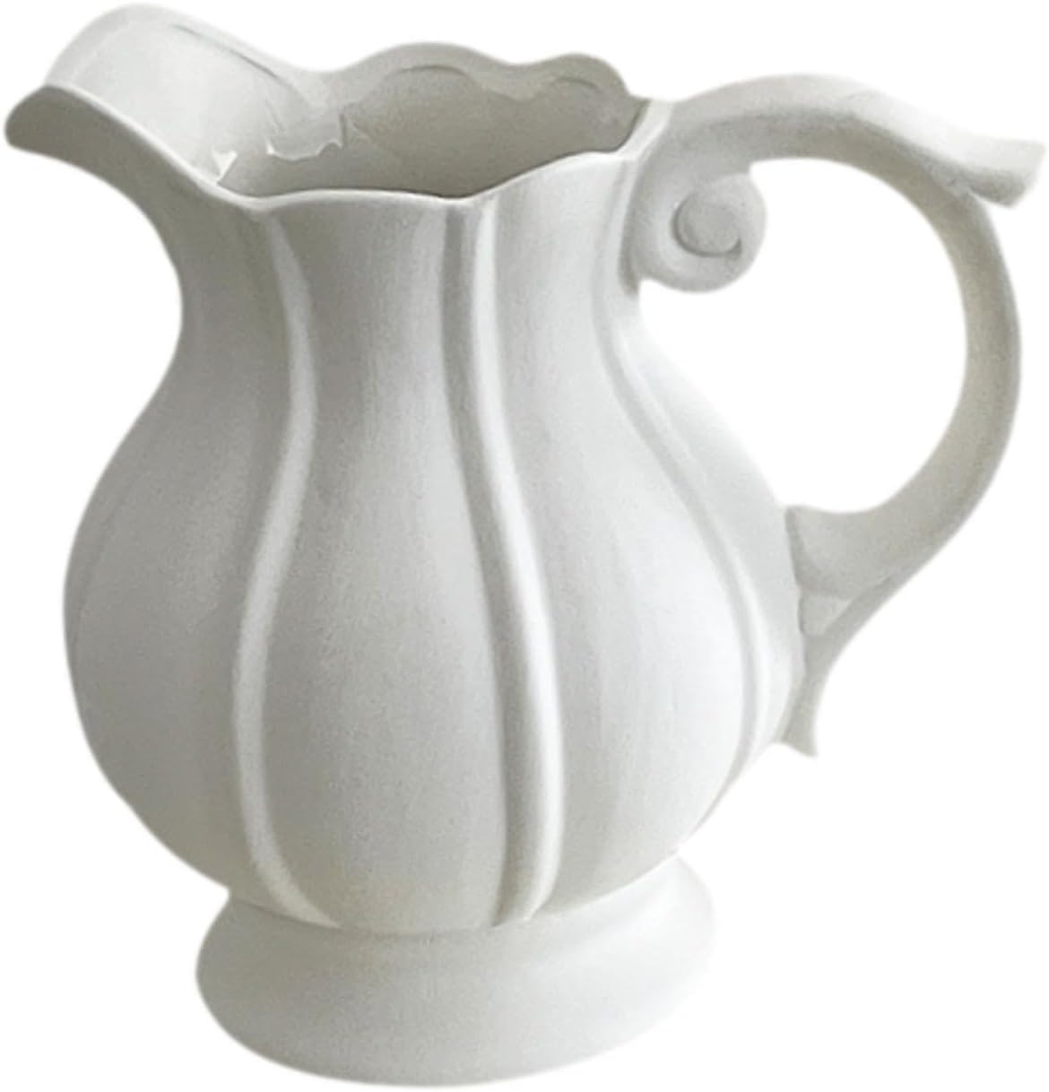 Fenteer Ceramic Flower Vase Jug Pitcher Decorative Vase for Home and Cafe