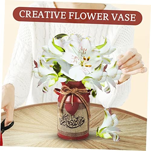 Rustic Vintage Iron Flower Bucket Pot Dried Flower Container