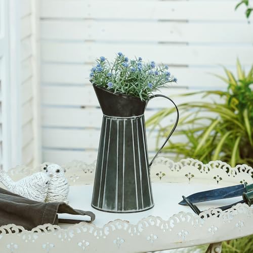 Rustic Metal Milk Jug Vase for Home Dcor