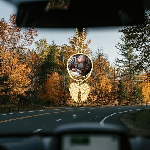 Personalized Photo Memorial Pendant with Angel Wings
