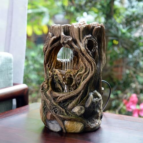 Kalona Tabletop Fountain with Artistic Stump Design