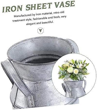 Vintage Iron Sheet Flower Vase Stylish Home Decor