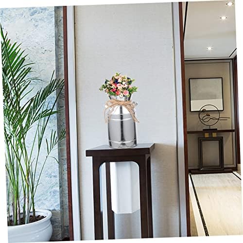 STOBAZA Rustic Metal Flower Vase Vintage Milk Jug Decor