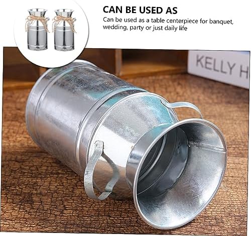 STOBAZA 2pcs Vintage Iron Flower Bucket with Twine for Home Decor and Garden