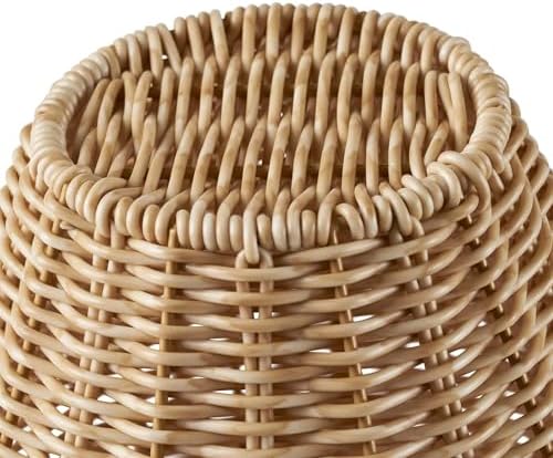 Faux Wood Rattan Vase 9 - Rustic Decorative Woven Pitcher Style