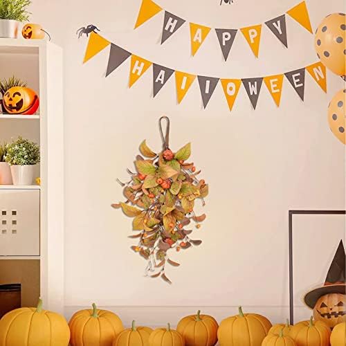 197 Inch Fall Harvest Teardrop Wreath Wall Hanging