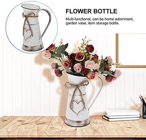 DOITOOL Vintage Tin Pitcher Flower Vase