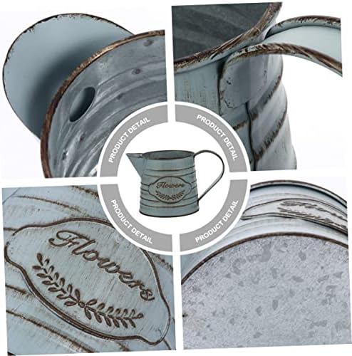 Antique Iron Flowerpot Decorative Vase for Home Office Bonsai Arrangement Vintage Design 2pcs Set