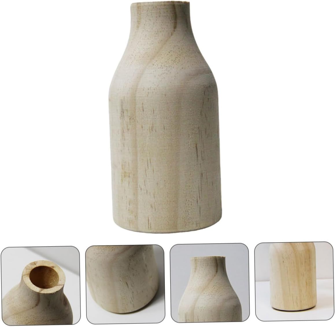 Rustic Small Pine Wood Vase for Table Centerpiece