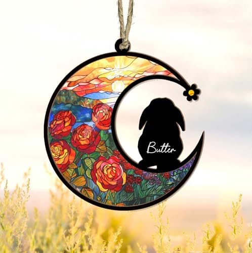 Personalized Rabbit Memorial Suncatcher Custom Bunny Gift