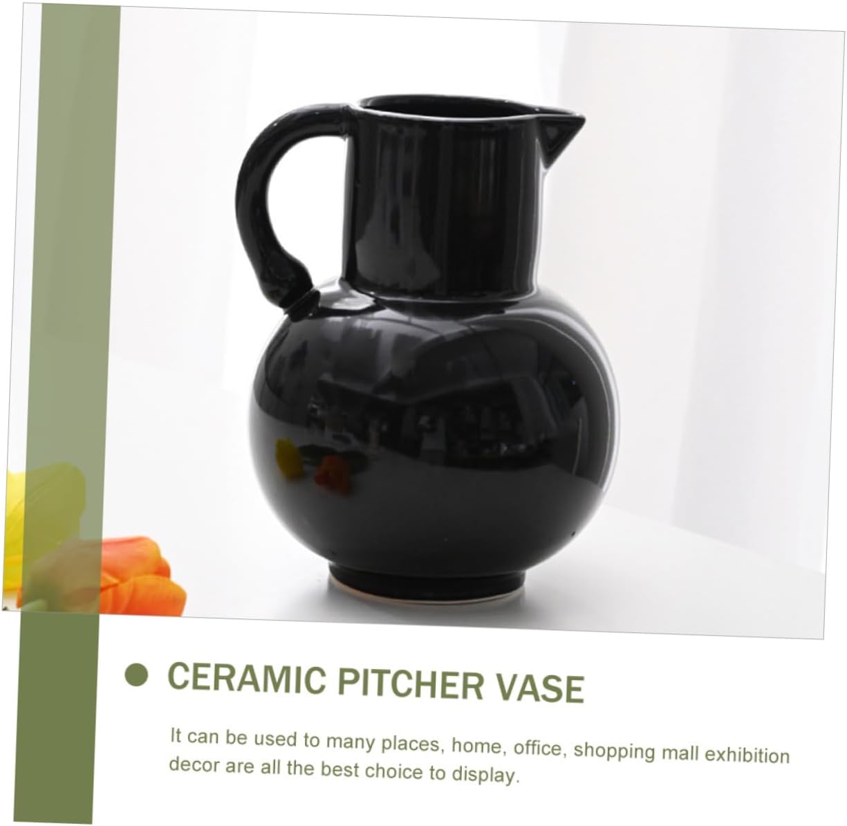 STOBAZA Ceramic Pitcher Vase for Home Decor