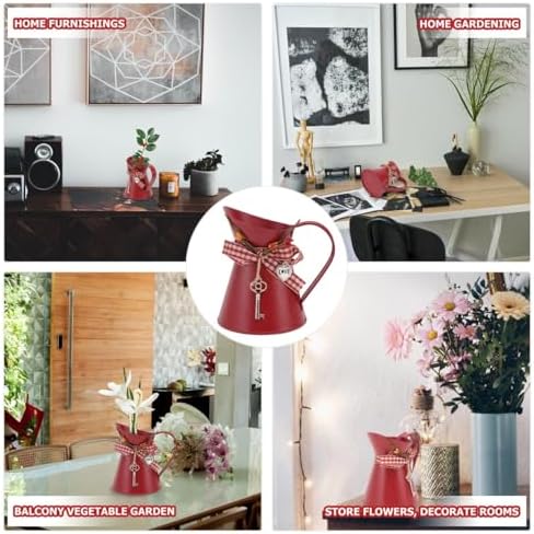 Kettle Shaped Iron Flower Vase for Home Decor