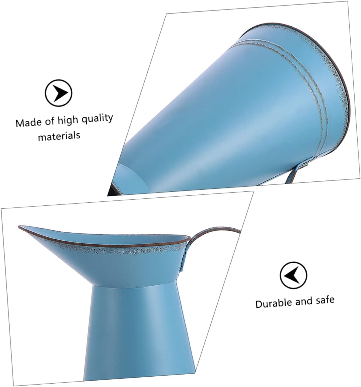 STOBAZA 2pcs Rustic Iron Flower Pot Vintage Metal Vase