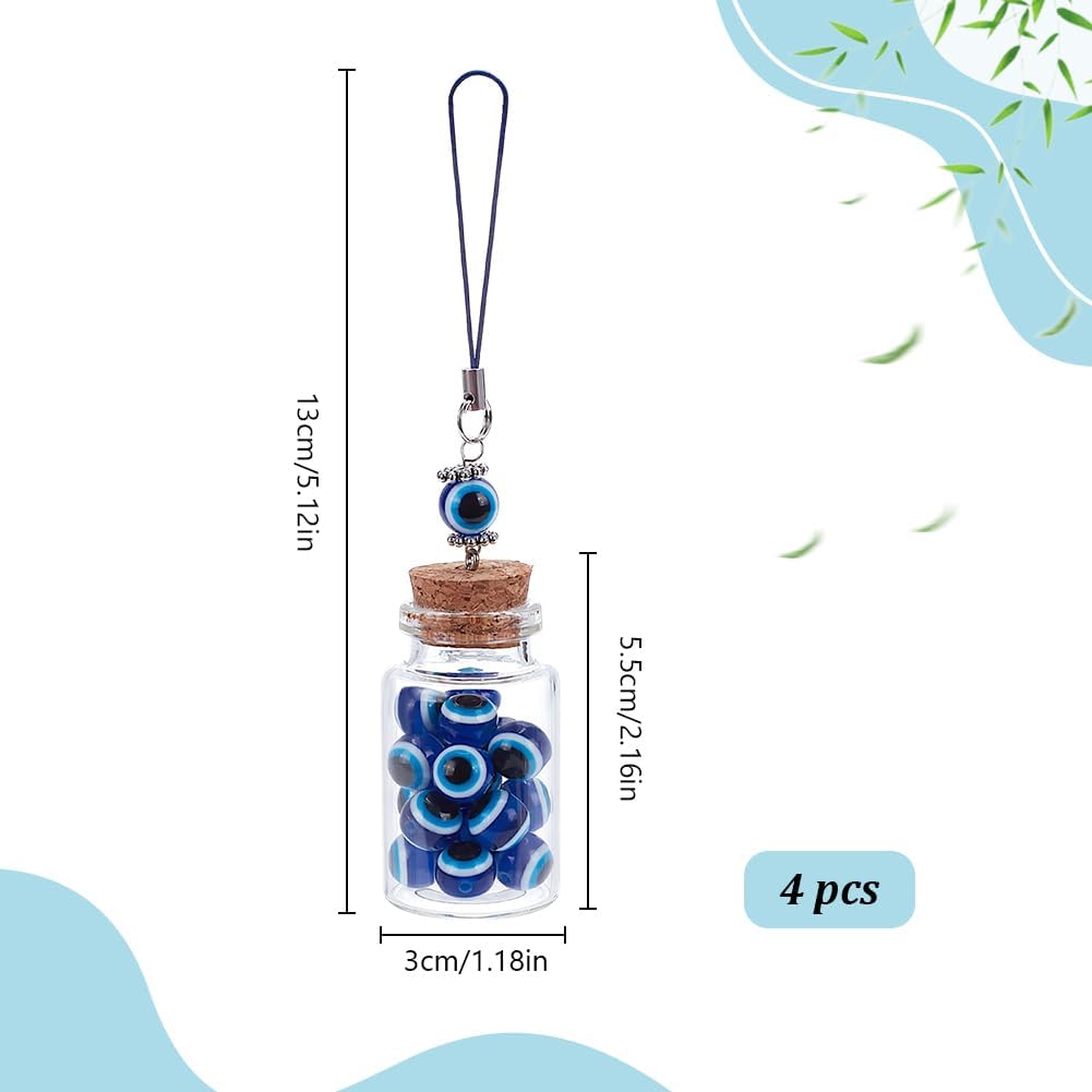 WEBEEDY 4 Pcs Lucky Blue Evil Eye Charm for Car and Home Decoration