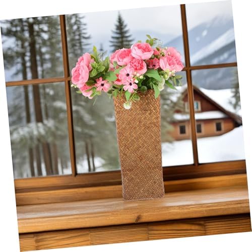 Vintage Woven Flower Vase Natural Seagrass Decorative Pot for Home Centerpieces