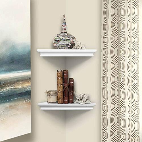 AHDECOR White Corner Shelves Set of 2