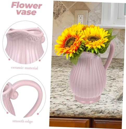 Pink Ceramic Flower Vase for Dried Flowers and Home Decor