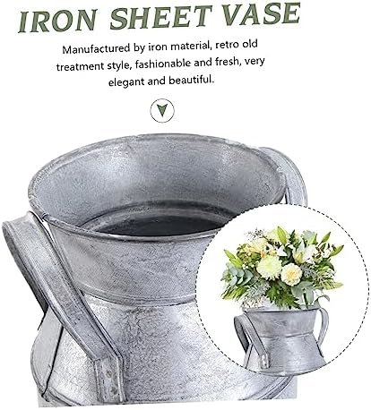 Retro Iron Sheet Flower Vase Bucket Aesthetic Garden Decor