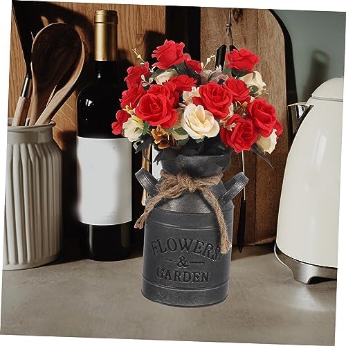 Vintage Flower Bucket Rustic Decorative Pitcher Vase for Cottagecore Decor 1