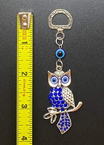 LUCKBOOSTIUM Lucky Silver Owl Evil Eye Pendant