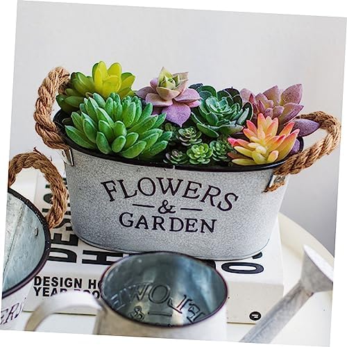 Vintage Style Iron Bucket Flower Vase