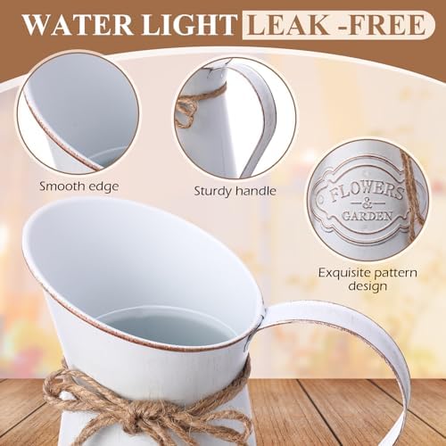 Chumia 2 Pcs Metal Pitcher Vase for Flower Farmhouse Decor