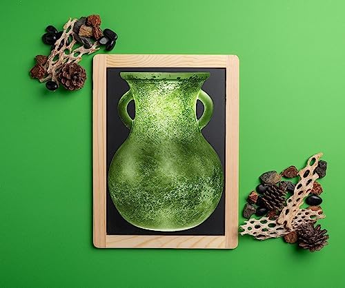 79in Green Glass Vintage Vase with Double Ears