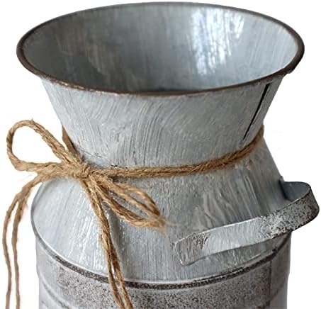 Galvanized Milk Can Retro Vase for Home Office Decor