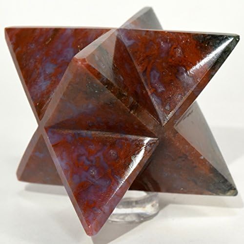 HC Set 67mm 8 Point Merkaba Star Natural Crystal Stones