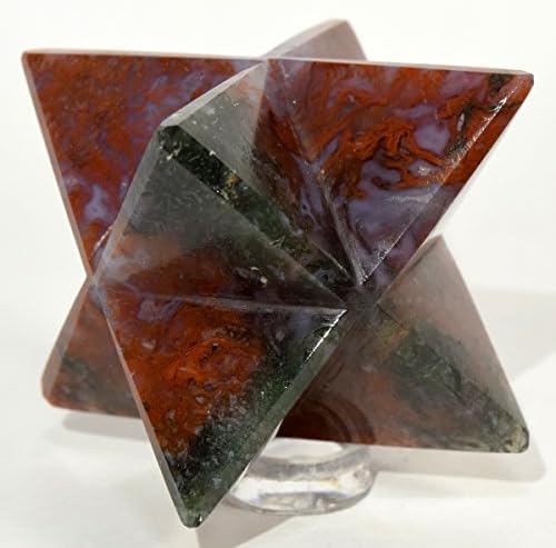HC Set 67mm 8 Point Merkaba Star Natural Crystal Stones