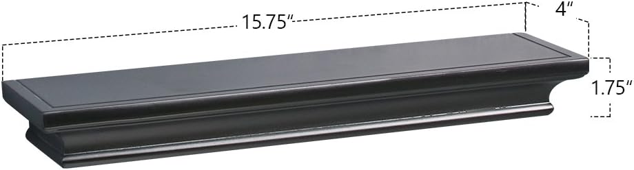 AHDECOR Black Floating Shelves Set of 2