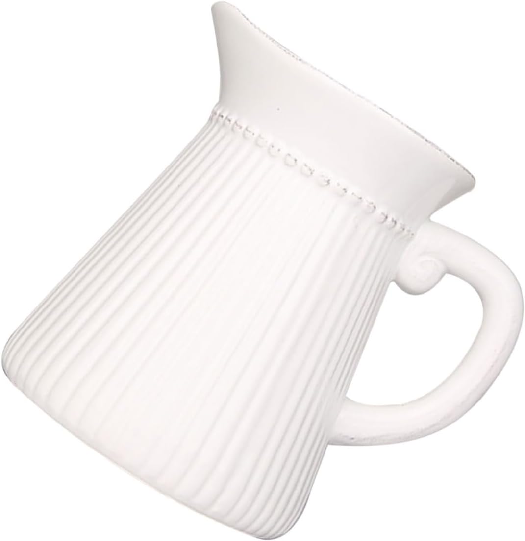Trendy White Ceramic Flower Holder Decorative Vase