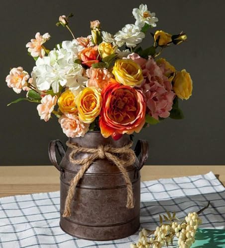 Vintage Rustic Decorative Metal Flower Vase for Home Use